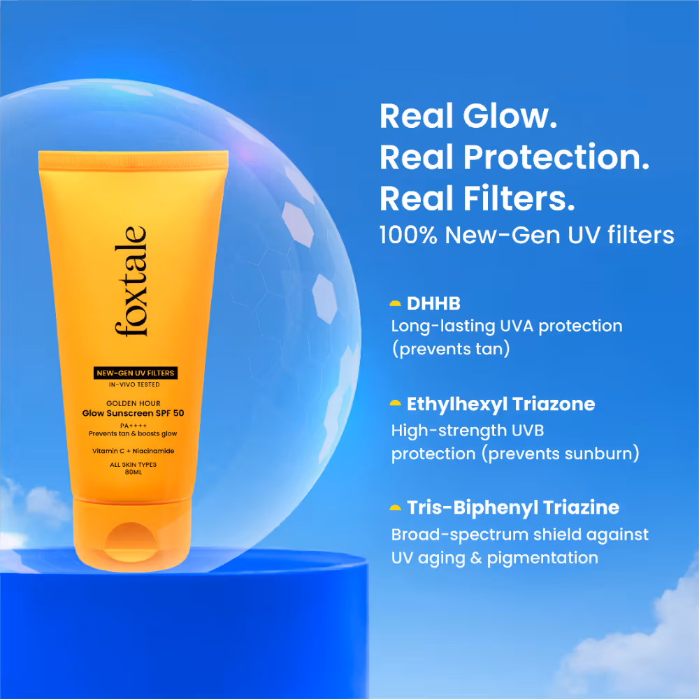 Foxtale SPF 50 Glow Sunscreen with Vitamin C & Niacinamide for Dewy Glow, In-Vivo Tested PA++++ - Image 2